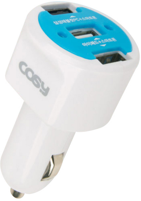 코시 고속 차량용 충전기 4A 3포트, 화이트