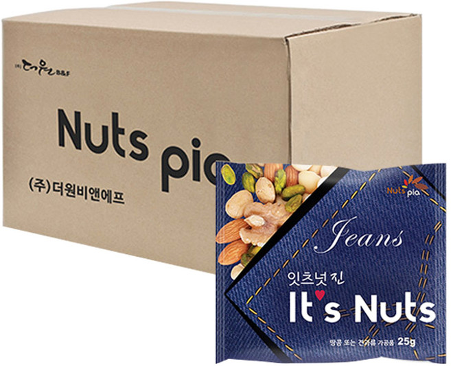 넛츠피아 잇츠넛 프리미엄 진 혼합견과, 25g, 100개입