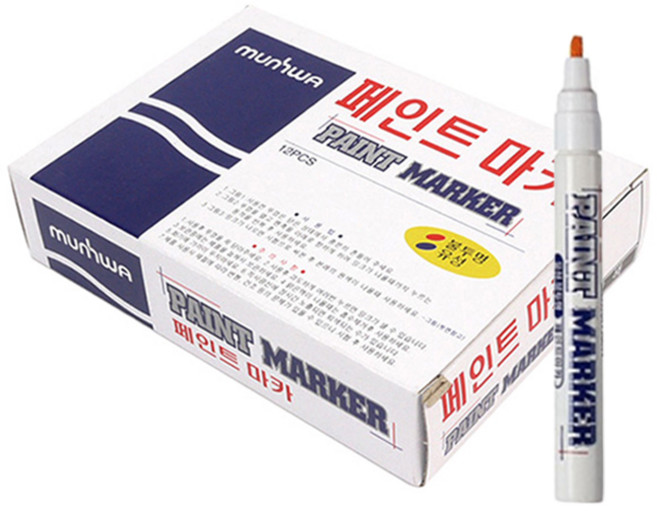 문화연필 페인트마카 흰색, 1색, 12개