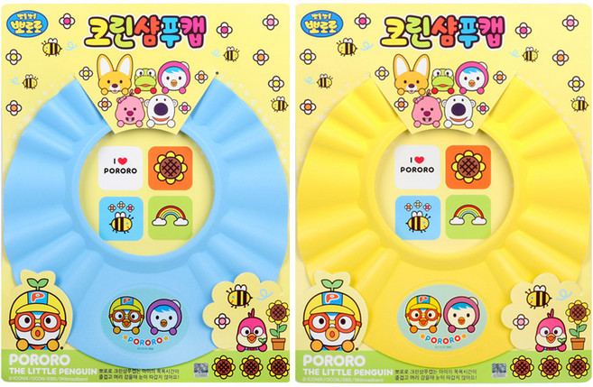 뽀로로 유아용 EVA 크린 샴푸캡, 랜덤 발송, 2개