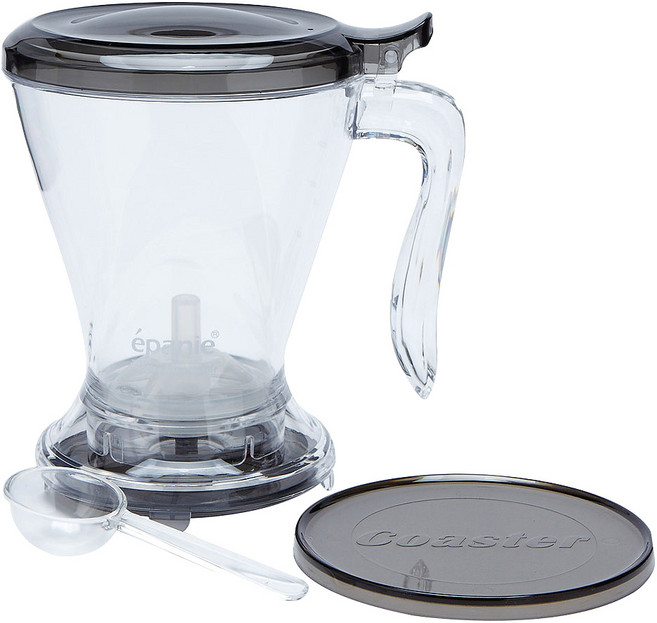 핸디브로우 에빠니 스마트 여과기, 480ml, 1개, 그레이, 여과기 1p(이중필터 포함) + 계량스푼 1p + 받침 1p