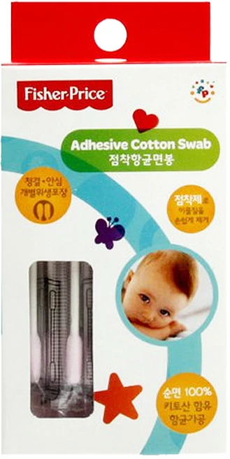 피셔프라이스 베이비점착면봉 개별포장, 50개입, 1개 - 쿠팡
