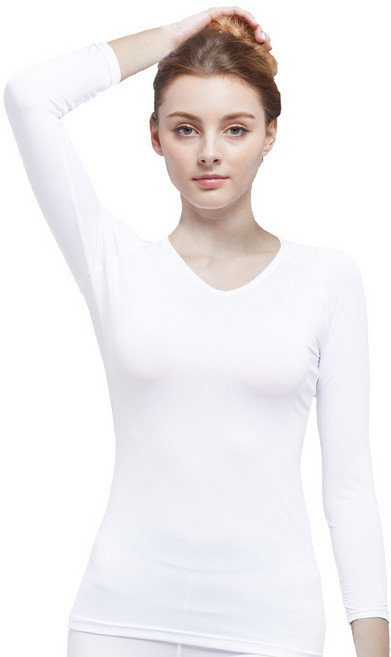 기어엑스 여성용 올뉴 일반 혹한기 8부소매브이넥 기모내의 상의