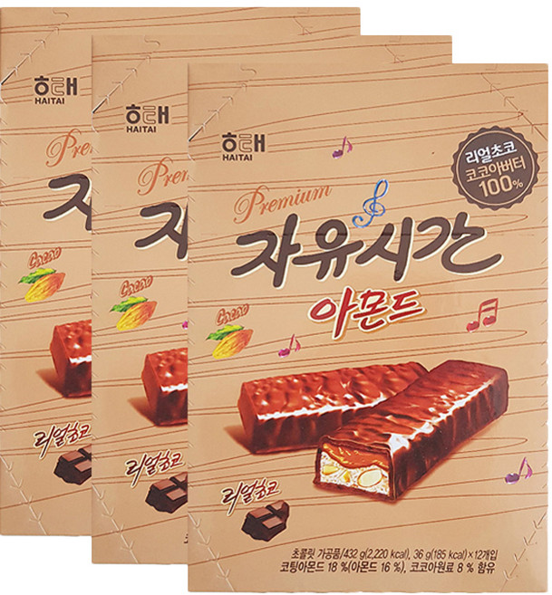 자유시간 아몬드 초코바, 36g, 36개