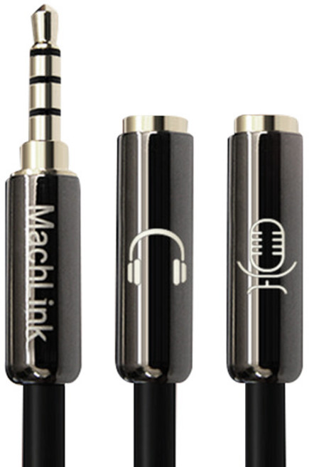 마하링크 4극 스테레오 3극 Y 케이블 20cm, ML-S4YH015, 혼합 색상, 1개