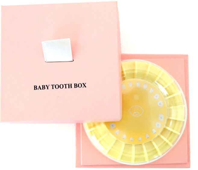 Mellow 마이 베이비 투스 박스 유치보관함, 스퀘어핑크