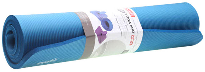 에바핏 와이드 NBR 요가매트 + 휴대용 전용 스트랩, 블루, 1개