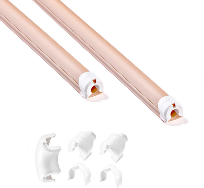 디클루 케이블데코 플러스 전선몰딩 세트 스몰사이즈 2m, 베이지색 + 흰색캡, 1개