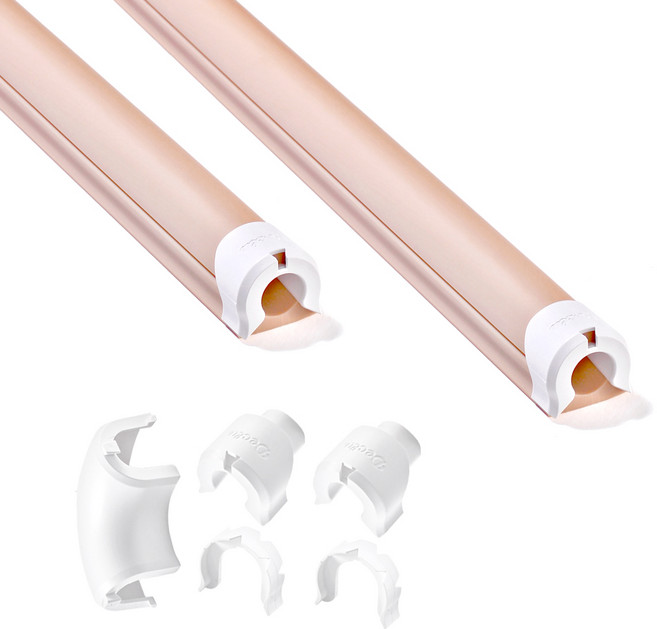 디클루 케이블데코 플러스 전선몰딩 세트 라지사이즈 2m, 베이지색 + 흰색캡, 1개
