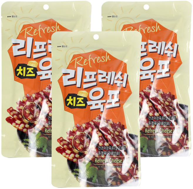 리프레쉬 치즈육포, 45g, 3개