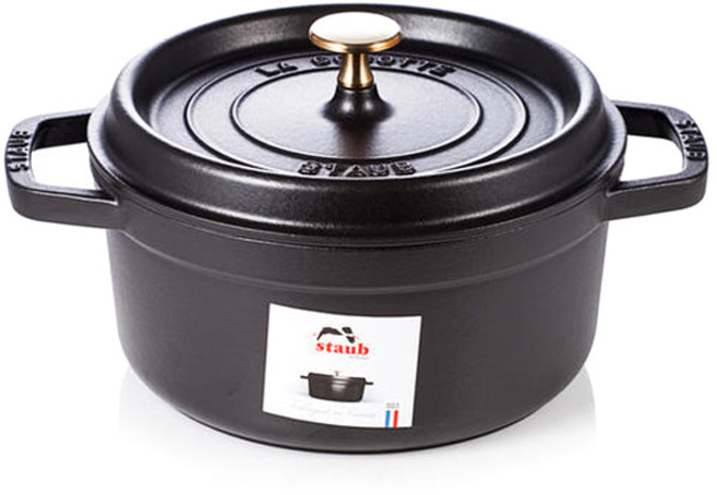 스타우브 인덕션 원형 꼬꼬떼 냄비, 22cm, 블랙, 1개