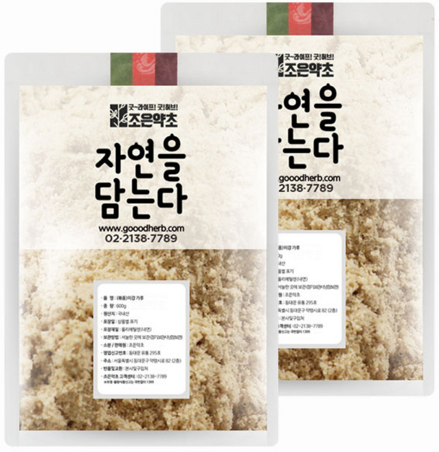 굿허브 프리미엄 볶은 미강가루, 600g, 2개