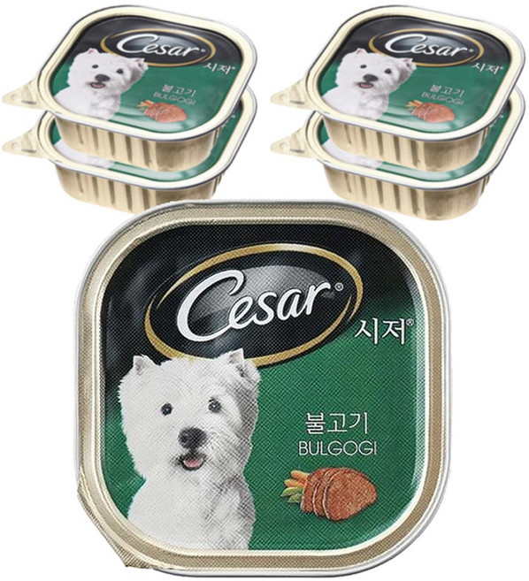 시저 생후 9개월 이상 강아지 주식캔, 소, 100g, 5개
