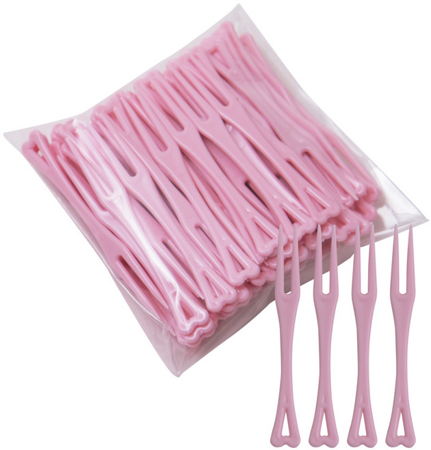 봄91 칼라미니포크 분홍, 1개입, 300개