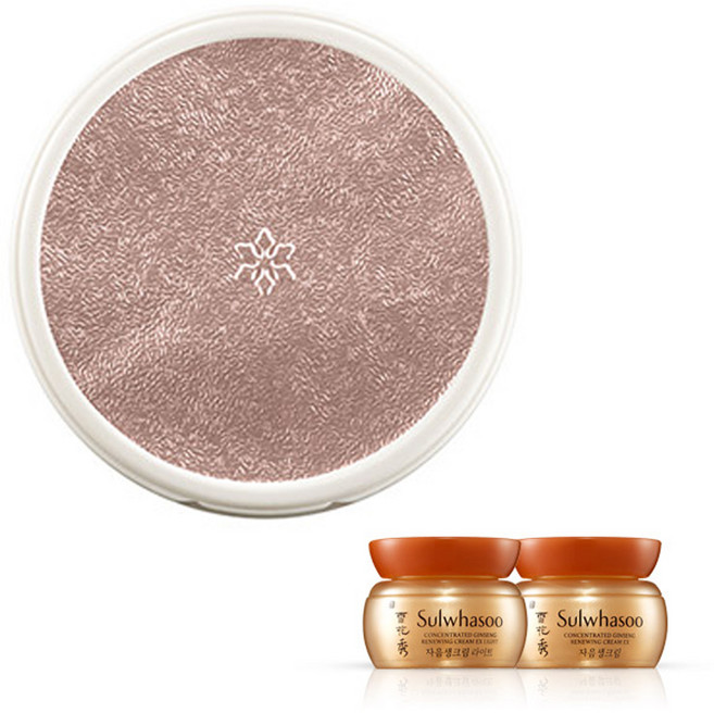 설화수 쉬어 래스팅 젤쿠션 파운데이션 리필 12g + 자음생크림 2종 세트, 21호, 1개