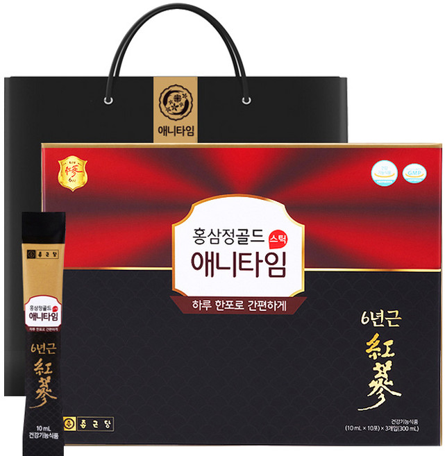 종근당 홍삼정 애니타임 골드 + 쇼핑백, 300ml, 1세트