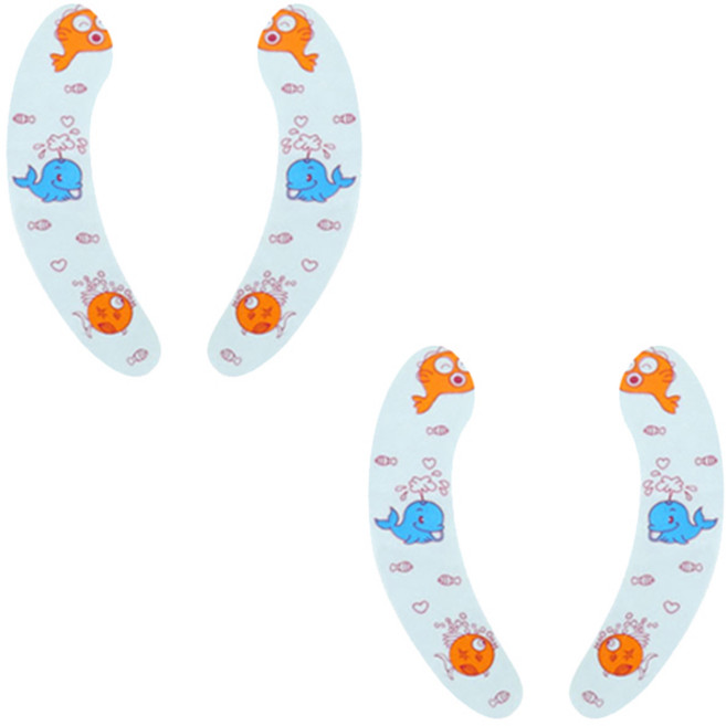 블럭마트 욕실 변기시트 S, 블루 랜덤, 2개입