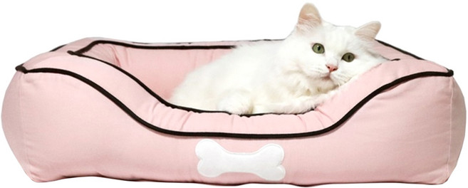 아페토 반려견 코튼 사각방석, 핑크