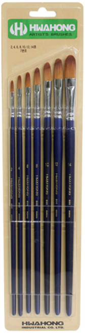 화홍 800 유화 아크릴 겸용 붓 7종 세트, 2호, 4호, 6호, 8호, 10호, 12호, 14호, 1세트