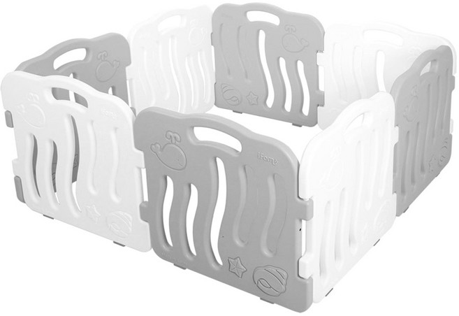 아이팜 쉘 베이비룸 패널 8p + 논슬립 보호재 16p, 화이트 + 그레이, 1개