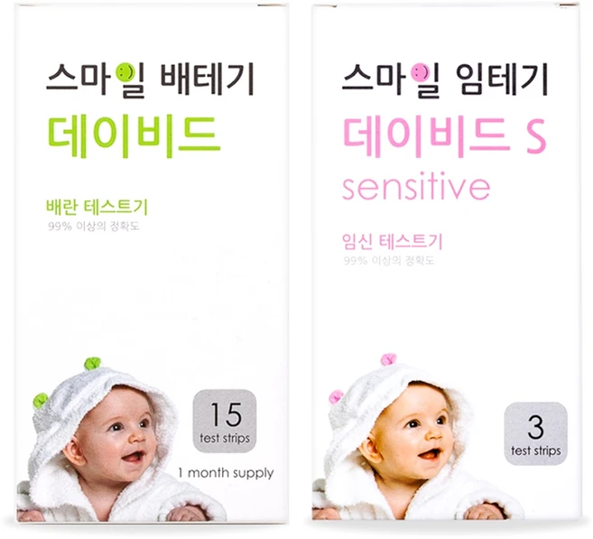 스마일랩 스마일 데이비드 배란테스트기 15p + 스마일 임신테스트기 S 3p, 18개입, 1세트 - 쿠팡