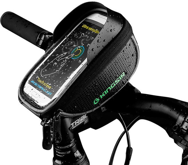삼에스 ACEPEED 자전거 핸드폰 거치백 KS12, 블랙, 1개