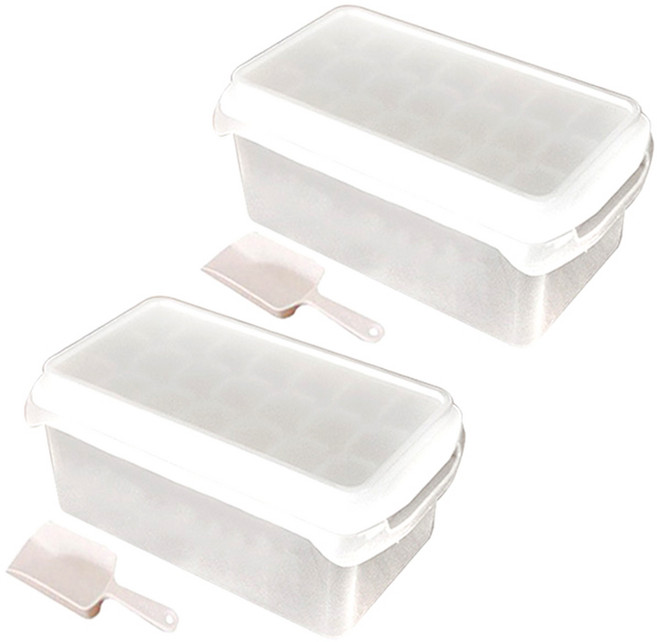 선샤인 얼음컨테이너 2p + 21홀 뚜껑제빙기 2p + 얼음스푼 2p, 혼합 색상, 2개