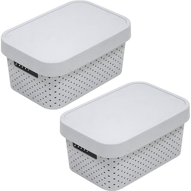 커버 바스켓, 그레이, 소(15 x 23.5 x 12.5 cm), 2개