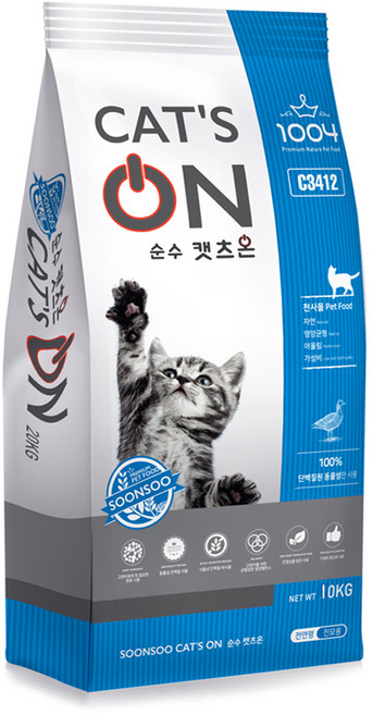 캣츠온 전연령 순수 고양이사료, 오리, 10kg, 1개
