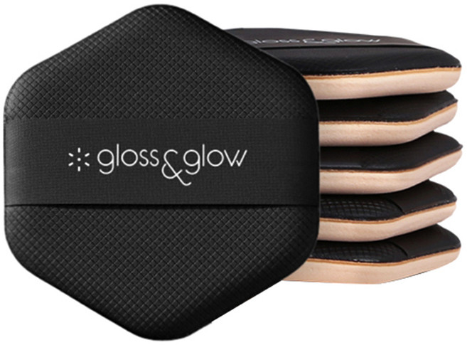 글로스앤글로우 식스엣지 에어쿠션 퍼프, 블랙, 6개입