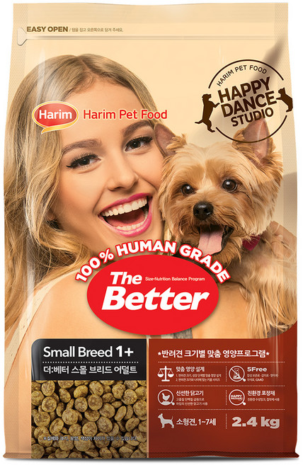 하림펫푸드 더베터 스몰 브리드 어덜트 닭고기 강아지 사료, 닭, 2.4kg, 1개
