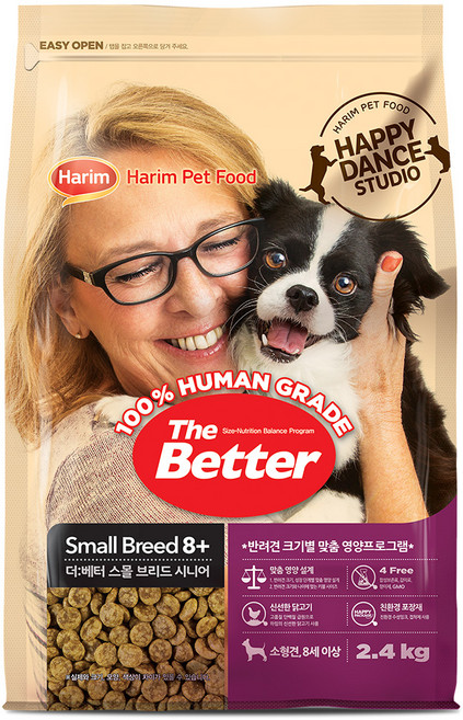 하림펫푸드 더베터 스몰 브리드 시니어 닭고기 강아지 사료, 닭, 2.4kg, 1개