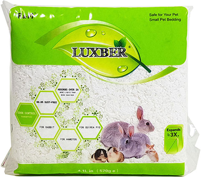 알앤엠 럭스버 소동물 종이베딩 화이트, 4.1L, 1개