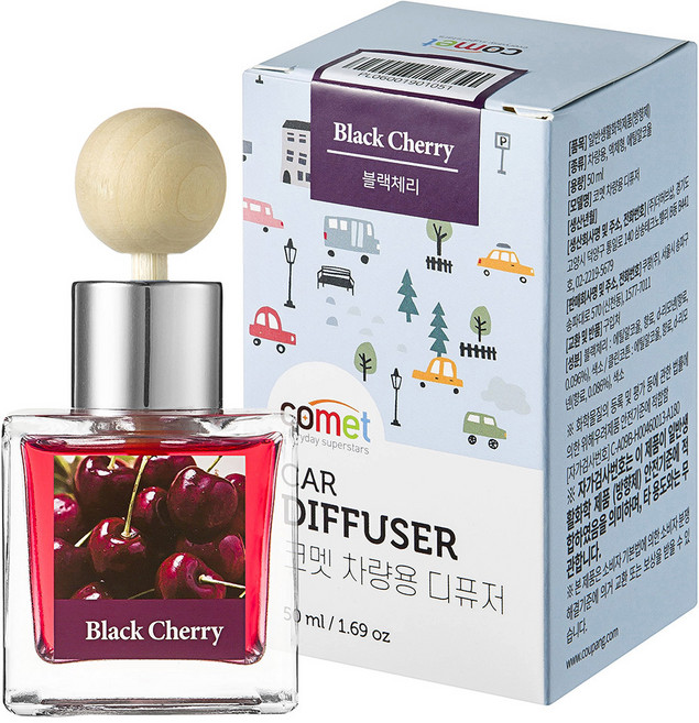 코멧 설레는 향 가득 차량용 디퓨저 50ml, 블랙체리, 1개