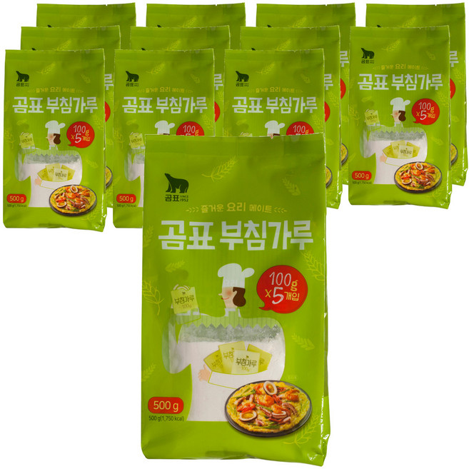 곰표 부침가루 미니팩 5p, 500g, 12개
