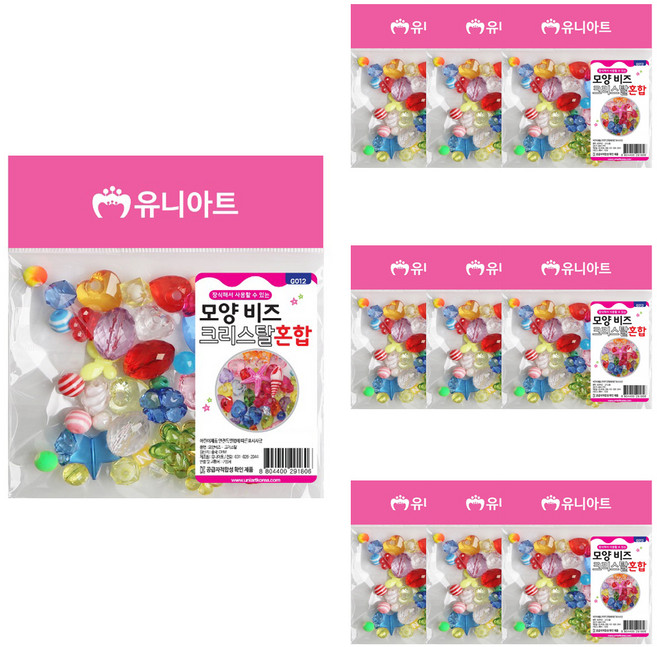 유니아트 G012 모양비즈 크리스탈혼합, 랜덤 발송, 10개