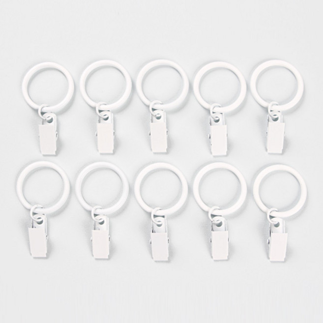 커튼 집게링 일자형 38mm, 화이트, 10개