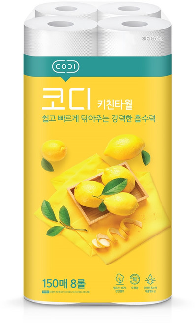 코디 천연펄프 키친타월, 8개입, 1개