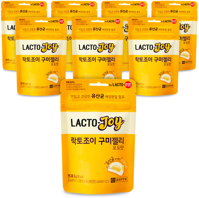 종근당건강 락토조이 유산균 구미젤리 포도맛, 50g, 8개