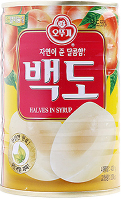 오뚜기 백도 반절 통조림, 400g, 1개