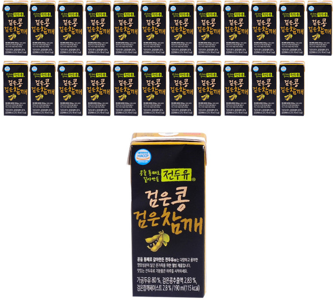 한미 전두유 검은콩 검은참깨 두유, 190ml, 24개