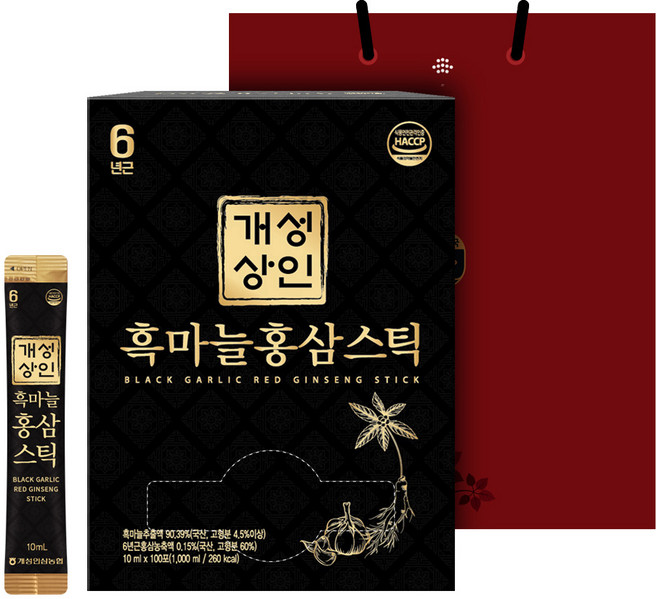 개성상인 흑마늘 홍삼스틱 + 쇼핑백, 1L, 1세트