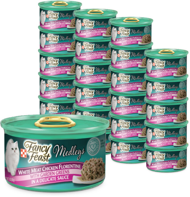 팬시피스트 3개월령 이후 고양이 엘레강트메들리 플로렌틴 주식캔 그레이비타입, 닭, 85g, 24개
