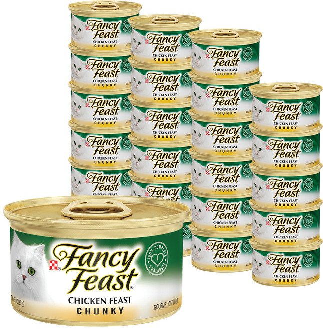 팬시피스트 3개월 이후 고양이 청키 주식캔, 청키 치킨, 85g, 24개