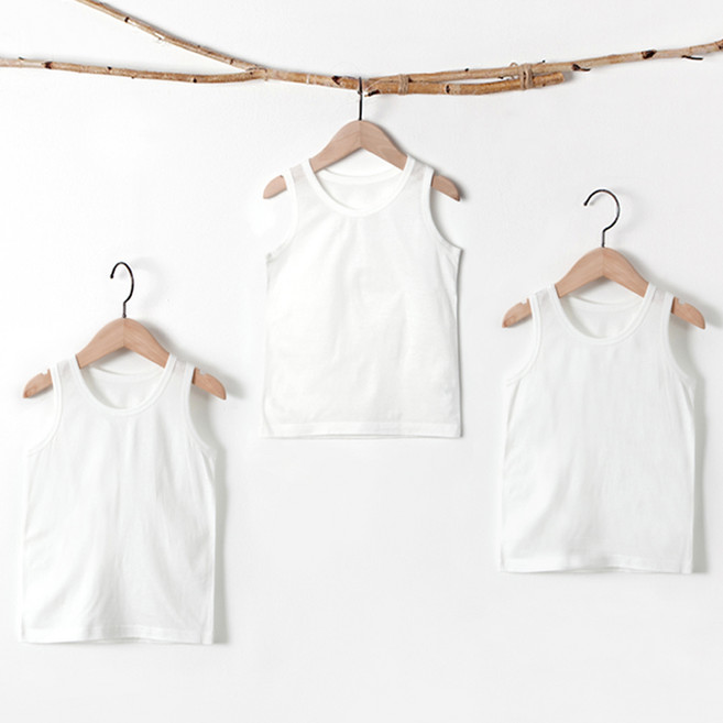 유니프랜드 남아용 오가닉 백물 면 런닝 3p