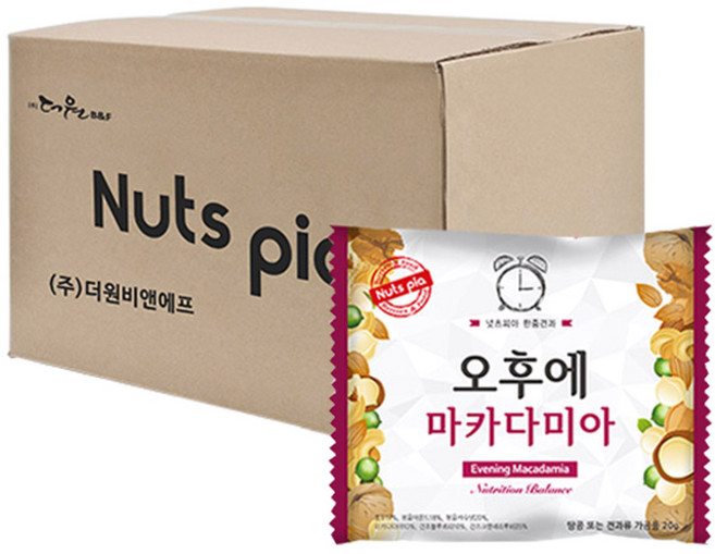 넛츠피아 오후에 마카다미아 혼합견과, 20g, 100개입
