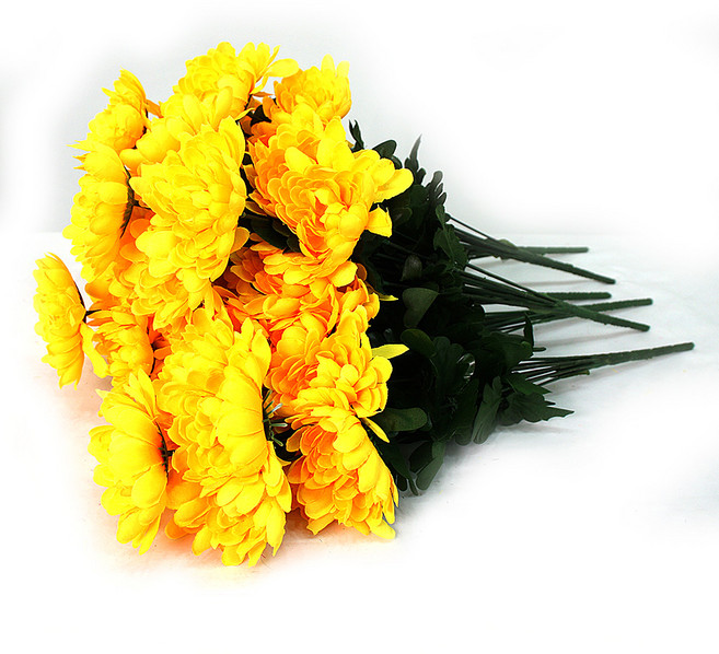 조아트 조화 성묘꽃 12대 국화 부쉬 6p, 옐로우, 6개