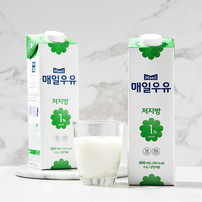 매일우유 저지방 1% 우유, 900ml, 2개