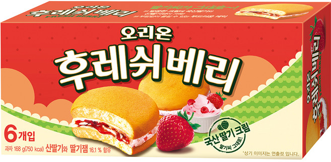 오리온 후레쉬베리 딸기 6개입, 168g, 1개