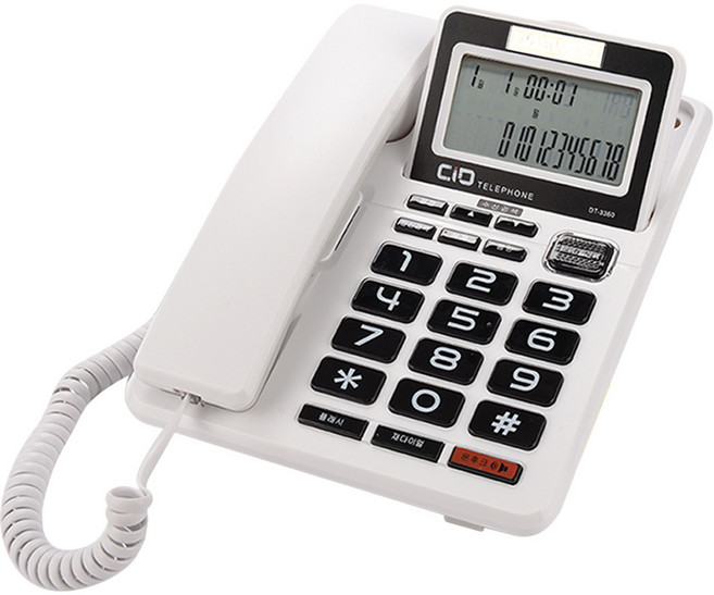 대우 코러스 이어셋 겸용 발신자번호표시 유선 전화기, DT-3360(화이트)